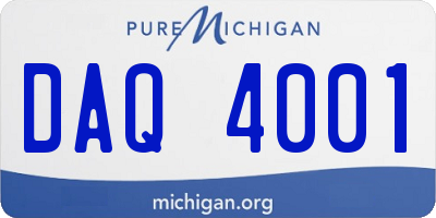 MI license plate DAQ4001