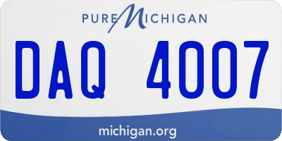 MI license plate DAQ4007