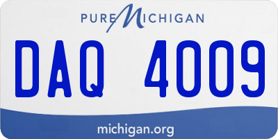 MI license plate DAQ4009