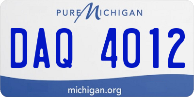 MI license plate DAQ4012