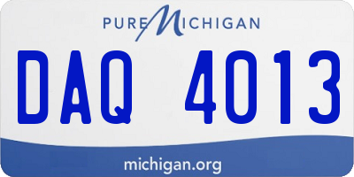 MI license plate DAQ4013