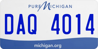 MI license plate DAQ4014