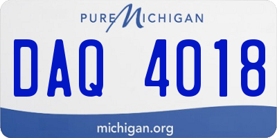 MI license plate DAQ4018