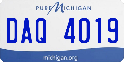 MI license plate DAQ4019