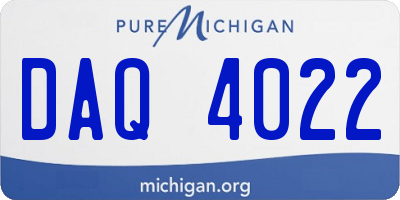 MI license plate DAQ4022