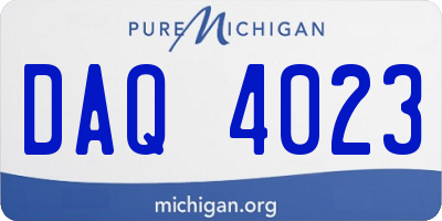MI license plate DAQ4023
