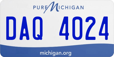 MI license plate DAQ4024