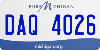 MI license plate DAQ4026