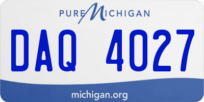 MI license plate DAQ4027