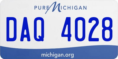 MI license plate DAQ4028