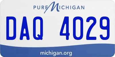 MI license plate DAQ4029