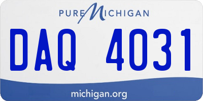 MI license plate DAQ4031