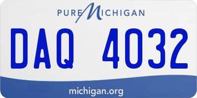 MI license plate DAQ4032
