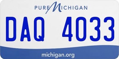 MI license plate DAQ4033