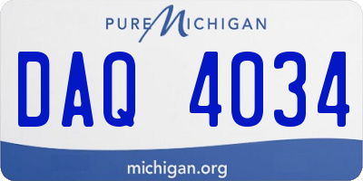 MI license plate DAQ4034