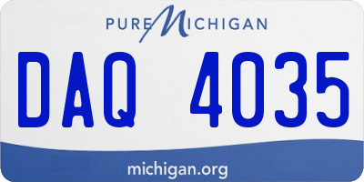 MI license plate DAQ4035