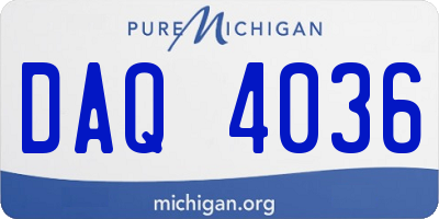 MI license plate DAQ4036