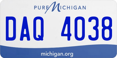 MI license plate DAQ4038