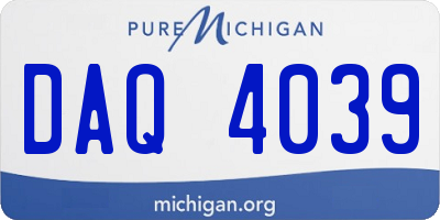 MI license plate DAQ4039