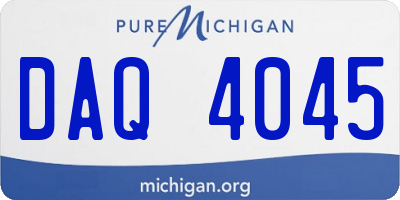 MI license plate DAQ4045