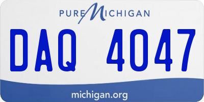 MI license plate DAQ4047