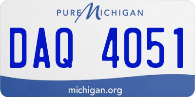 MI license plate DAQ4051