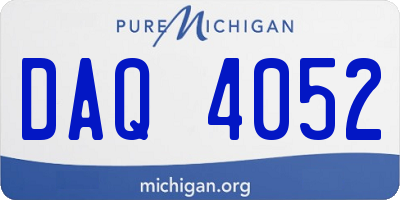 MI license plate DAQ4052