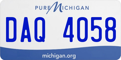 MI license plate DAQ4058