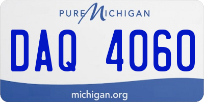 MI license plate DAQ4060