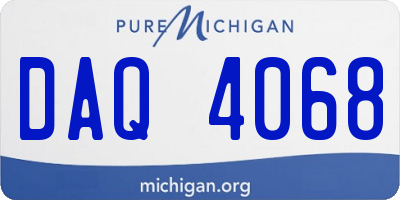 MI license plate DAQ4068