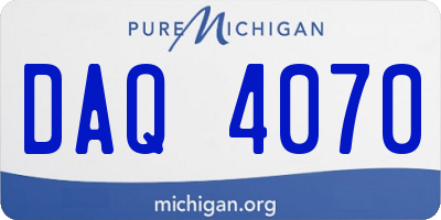 MI license plate DAQ4070