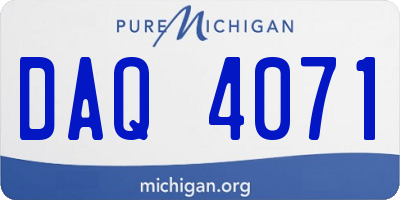 MI license plate DAQ4071