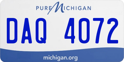MI license plate DAQ4072
