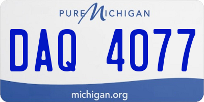 MI license plate DAQ4077