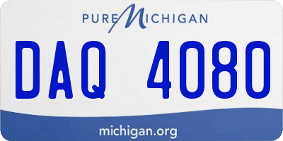 MI license plate DAQ4080
