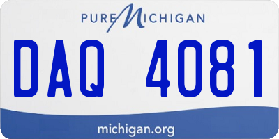 MI license plate DAQ4081