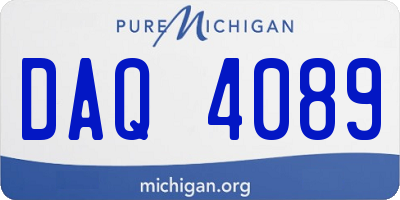 MI license plate DAQ4089