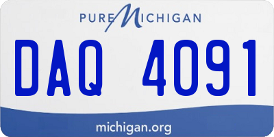 MI license plate DAQ4091