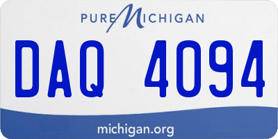 MI license plate DAQ4094