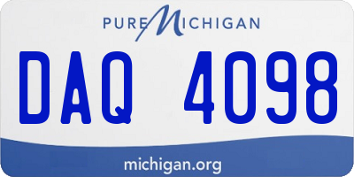 MI license plate DAQ4098