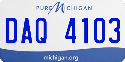 MI license plate DAQ4103