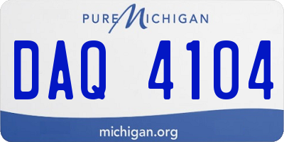 MI license plate DAQ4104
