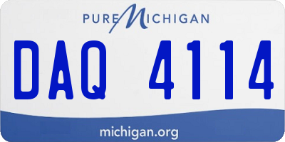 MI license plate DAQ4114