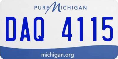 MI license plate DAQ4115