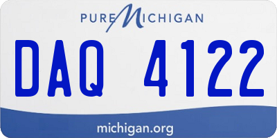 MI license plate DAQ4122