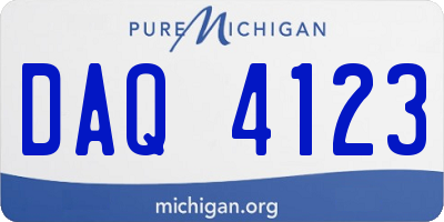 MI license plate DAQ4123