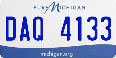 MI license plate DAQ4133