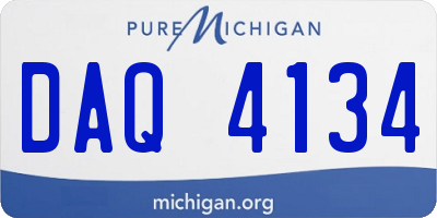 MI license plate DAQ4134