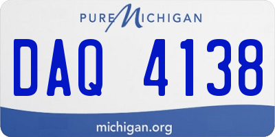 MI license plate DAQ4138