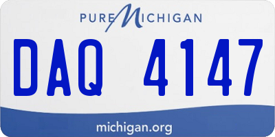 MI license plate DAQ4147